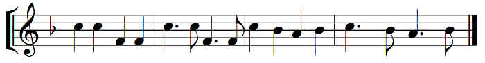 example of rhythmic notes
