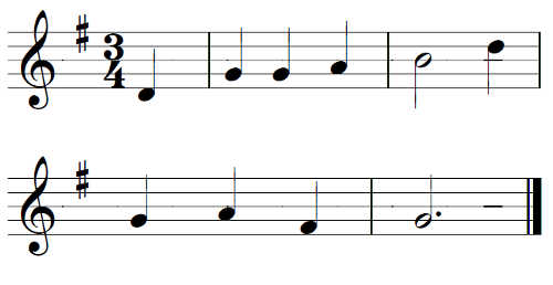 3-4 with upbeat notation