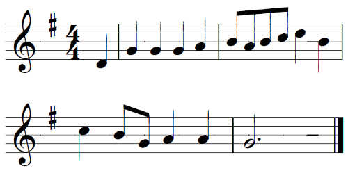 4-4 with upbeat notation